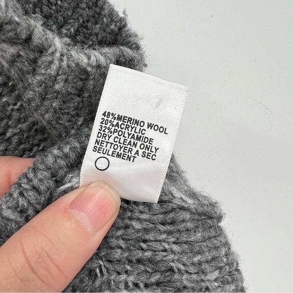 James Perse Funnel Neck Tunic Knit Sweater Merino Wool in Marled Grey 4 XL - Picture 7 of 7